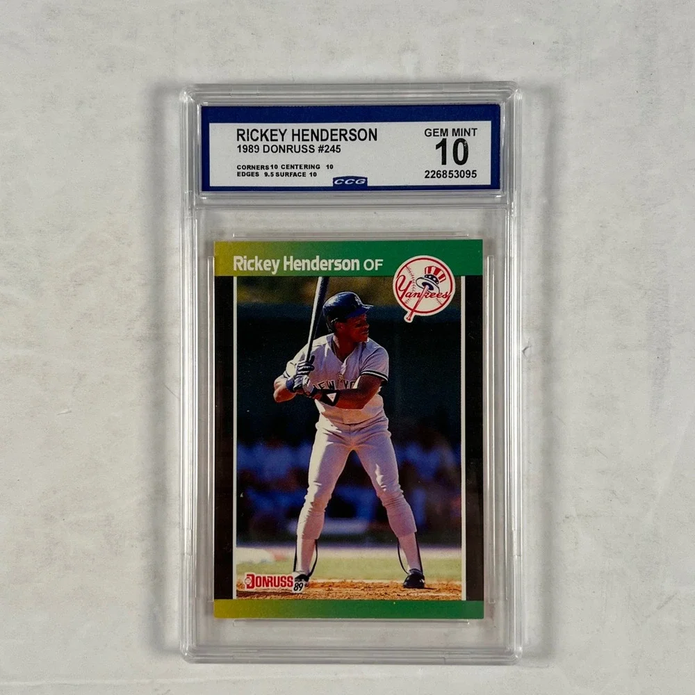 Rickey Henderson 1989 Donruss #245 New York Yankees CCG Gem Mint 10 Graded Card